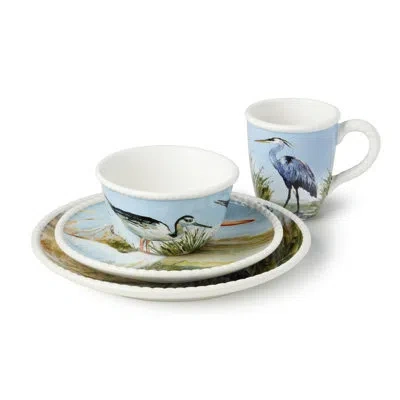 Certified International Coastal Birds 16-piece Dinnerware Set Service For 4, Porcelain Dinner Salad Plates Mugs Bowls, Artis In Multicolored