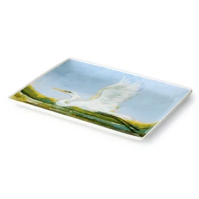 Certified International Coastal Birds 16x12 Rectangular Platter, Porcelain Artist-designed Wetland Birds Large Serving Tray, In Multicolored