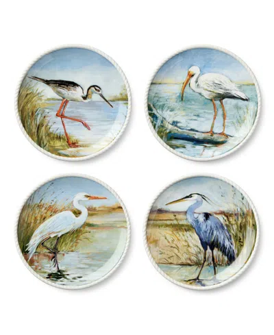 Certified International Coastal Birds Set Of 4 Dinner Plates In Multi