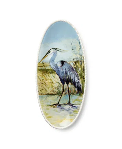 Certified International Coastal Birds Fish Platter In Multi