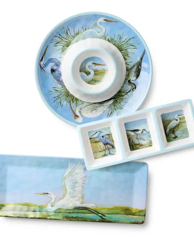 Certified International Coastal Birds Melamine 3-pc. Hostess Set In Multi