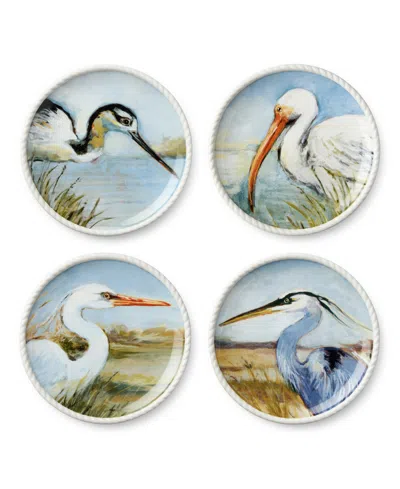 Certified International Coastal Birds Salad Plates, Set Of 4 In Multi