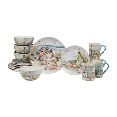 Certified International Coastal Landscape 16-pc. Earthenware Dinnerware Set In Blue
