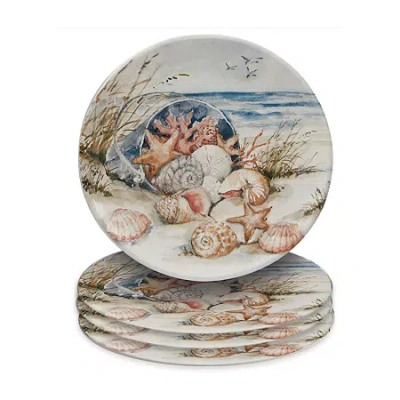 Certified International Coastal Landscape 4-pc. Earthenware Dinner Plate In Blue