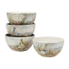 Certified International Coastal Landscape 4-pc. Earthenware Ice Cream Bowl In Blue