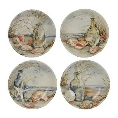 Certified International Coastal Landscape 4-pc. Earthenware Soup Bowl In Multi