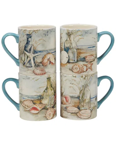 Certified International Coastal Landscape Set Of 4 Mug 14 Oz.
