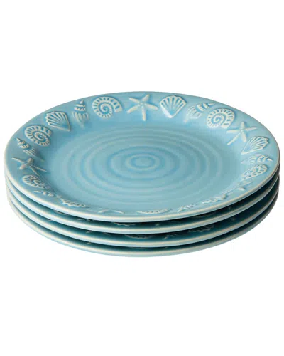 Certified International Coastline Blue Set Of 4 Dinner Plates