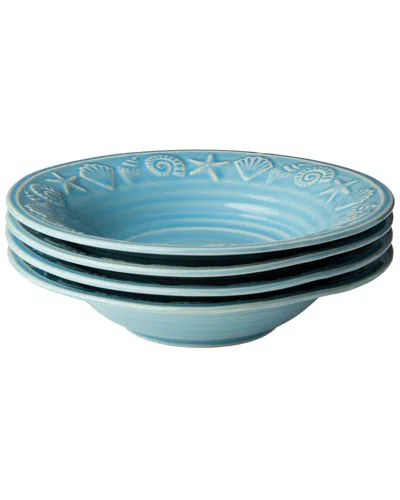 Certified International Coastline Blue Set Of 4 Soup Bowls
