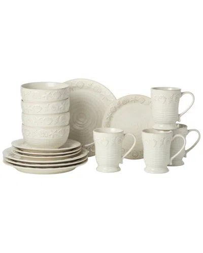 Certified International Coastline Cream 16pc Dinnerware Set, Service For 4 In Neutral