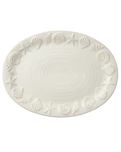 Certified International Coastline Cream Oval Platter In White
