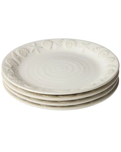 Certified International Coastline Cream Set Of 4 Dinner Plates In Neutral