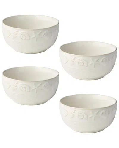 Certified International Coastline Cream Set Of 4 Ice Cream Bowls In White
