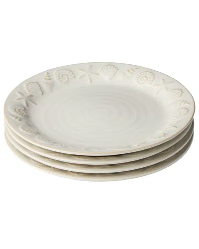 Certified International Coastline Cream Set Of 4 Salad Plates In White