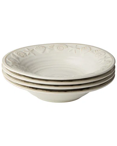 Certified International Coastline Cream Set Of 4 Soup Bowls In White