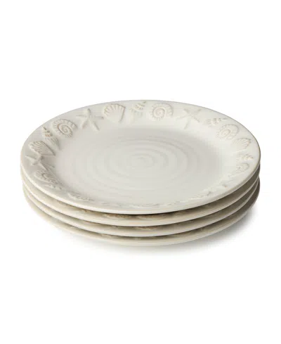 Certified International Coastline Cream Set Of 4 Dinner Plates In Neutral