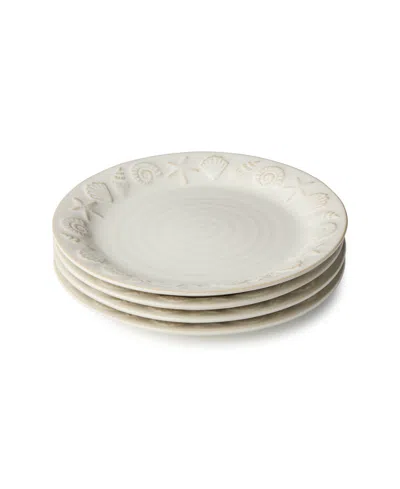 Certified International Coastline Cream Set Of 4 Salad Plates In Neutral