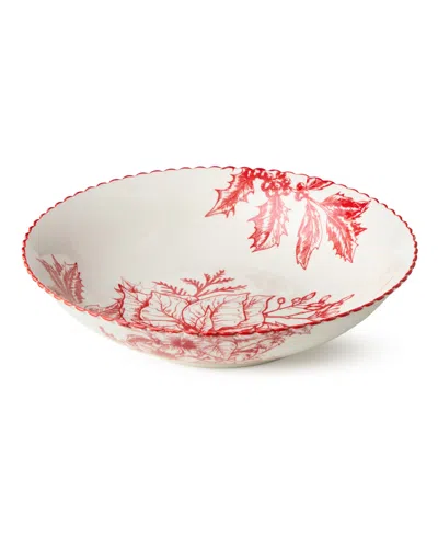 Certified International Crimson Noel 12" Serving Bowl In Pink