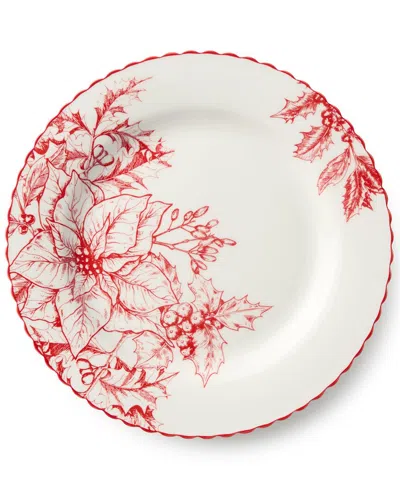 Certified International Crimson Noel Set Of 6 Salad Plates In Multi