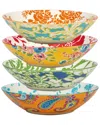 Certified International Damask Floral Set Of 4 Soup Bowl 4 Assorted