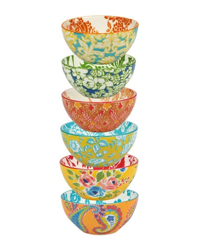 Certified International Damask Floral Set Of 6 All Purpose Bowl 6.25 6 Assorted In Multi