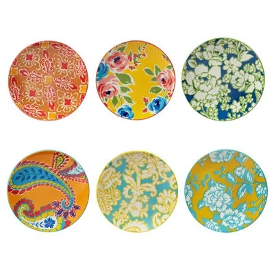 Certified International Damask Floral Set Of 6 Salad Plate 6 Asst In Multicolored