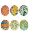 Certified International Damask Floral Set Of 6 Salad Plate In Multicolor