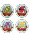 Certified International Derby Day At The Races 4-pc. Earthenware Appetizer Plate