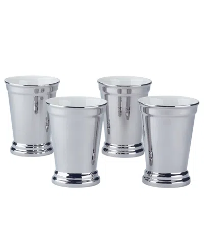 Certified International Derby Day At The Races Set Of 4 Silver Plated Mint Julep Cup In Miscellaneous