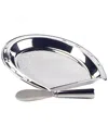 Certified International Derby Day At The Races Silver Plated 3d Horseshoe Cheese Plate With Knife