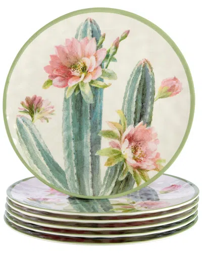 Certified International Desert Beauty Set Of 6 Melamine Dinner Plates In Multi