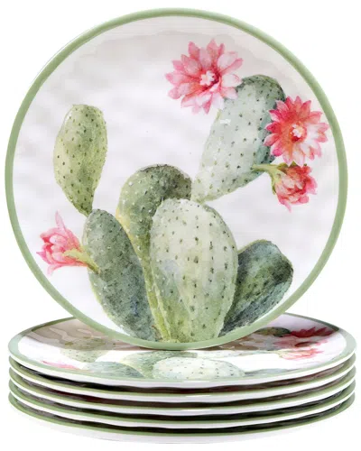 Certified International Desert Beauty Set Of 6 Melamine Salad Plates In Multicolor