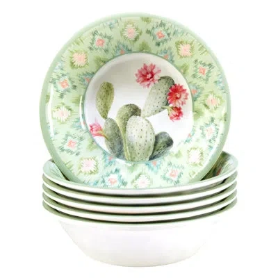 Certified International Desert Beauty  Set/6 All Purpose Bowl 7.5" X 2" In Green