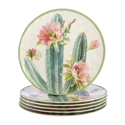 Certified International Desert Beauty  Set/6 Dinner Plate 11" In Pink