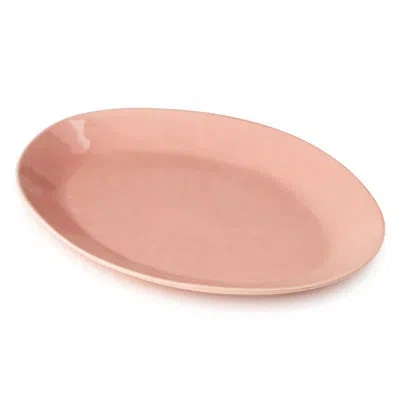 Certified International Desert Rose 16" X 12" Oval Serving Platter – Large Stoneware Tray With Glossy Rose Glaze – Elegant D In Pink