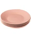 Certified International Desert Rose Set Of 4 Dinner Plates In Pink