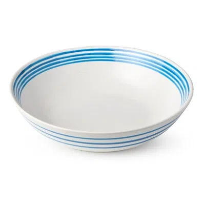 Certified International Dockside Blue Stoneware Serving Bowl - Large 12.5-inch Diameter, 112 oz Capacity - Stylish & Durable In Blue;white