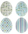 Certified International Easter Egg-shaped Plates, Set Of 4 In Blue
