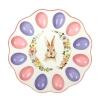 Certified International Easter Garden 3-d Deviled Egg Plate In Blue;white;pink
