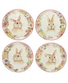 Certified International Easter Garden 8.5" Assorted Dessert Plates, Set Of 4 In White,pink