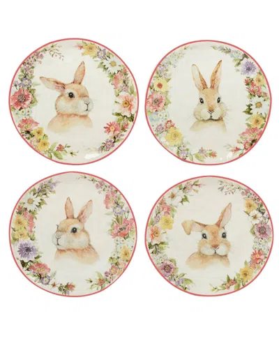 CERTIFIED INTERNATIONAL EASTER GARDEN 8.5" ASSORTED DESSERT PLATES, SET OF 4