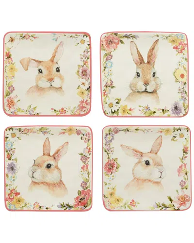 Certified International Easter Garden Canape Plates Set Of 4 In Multi