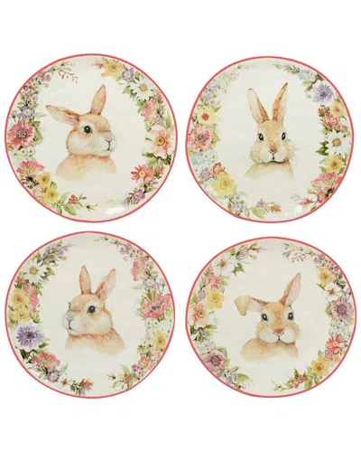 Certified International Easter Garden Dessert Plates Set Of 4 In Multicolor