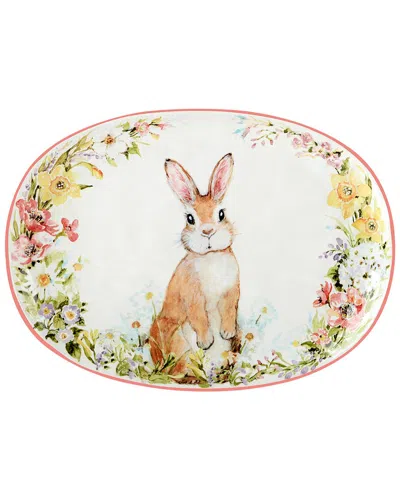 Certified International Easter Garden Oval Platter In Multicolor