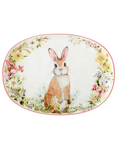 Certified International Easter Garden Oval Serving Platter, 17" X 12.5" In Multi