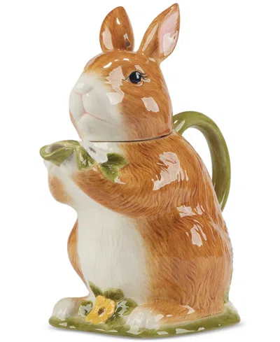 Certified International Easter Meadow 3-d Bunny Teapot In Miscellaneous