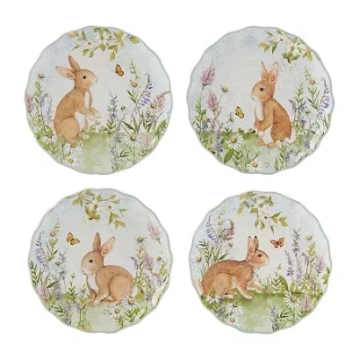 Certified International Easter Meadow 4-pc. Earthenware Dessert Plate In Multi