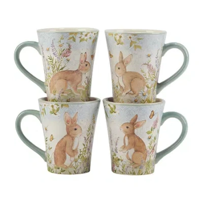 Certified International Easter Meadow 4-pc. Holiday Coffee Mug In Gray