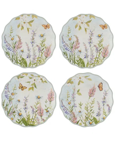 Certified International Easter Meadow Canape Plates, Set Of 4 In Multi
