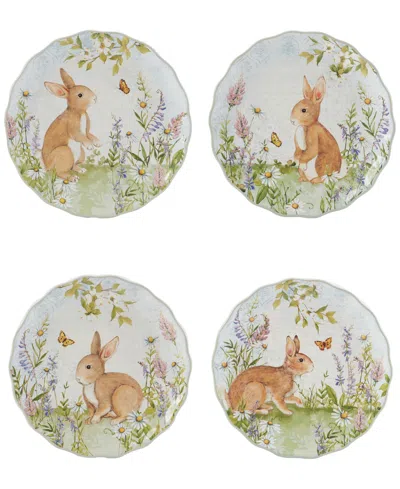 Certified International Easter Meadow Dessert/salad Plates, Set Of 4 In Multi